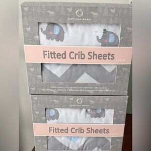 NIB Optima Fitted Crib Sheets, 2 boxes!! Super Cute!!